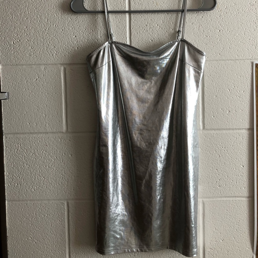 Metallic tight mini dress